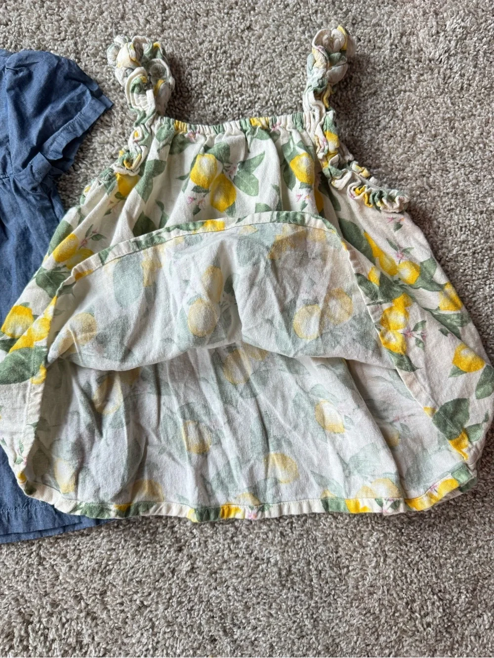 Carter’s Old Navy Girls Top Bundle Size 5T Chambray Shirt Lemon Tank